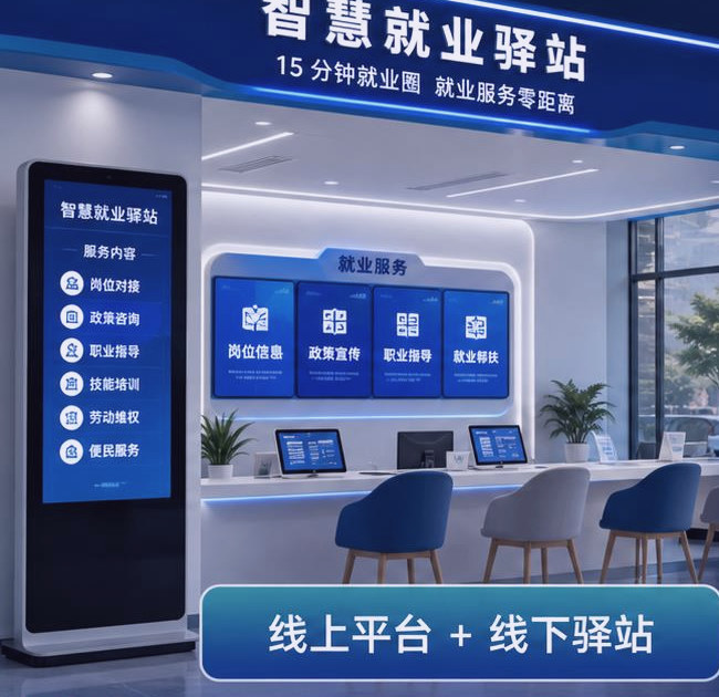 智慧就业线下服务驿站场景示意